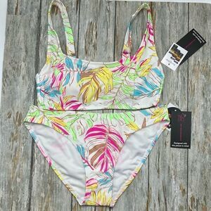 Tricot Tropical Print Bikini Swimsuit Bathing Suit Size S